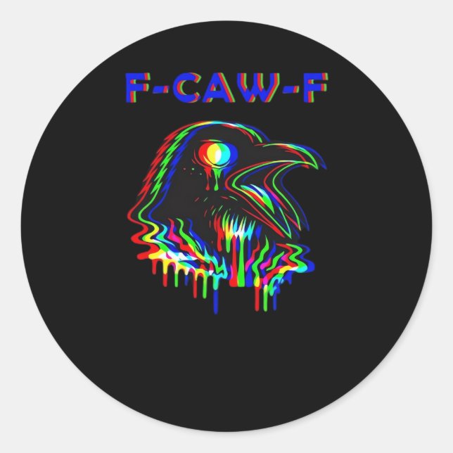 F-Caw-F Halloween Music Party Essential Classic Round Sticker (Front)