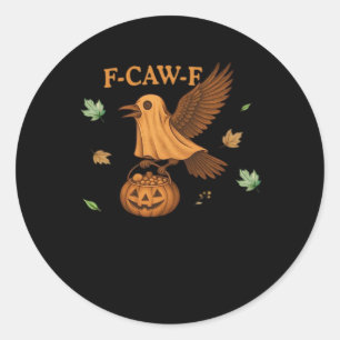 F-Caw-F Halloween Retro Classic Classic Round Sticker