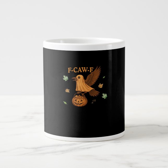 F-Caw-F Halloween Retro Classic Large Coffee Mug (Front)