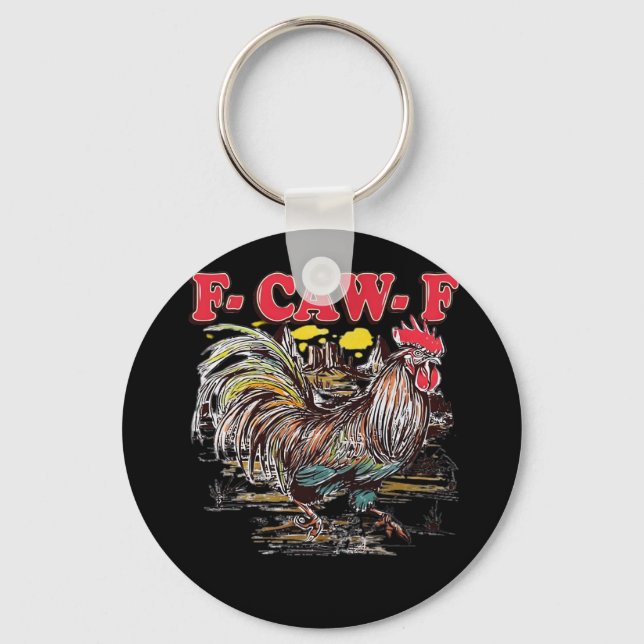 F-Caw-F Hei Hei Moana Rooster Classic Funny Graphi Key Ring (Front)