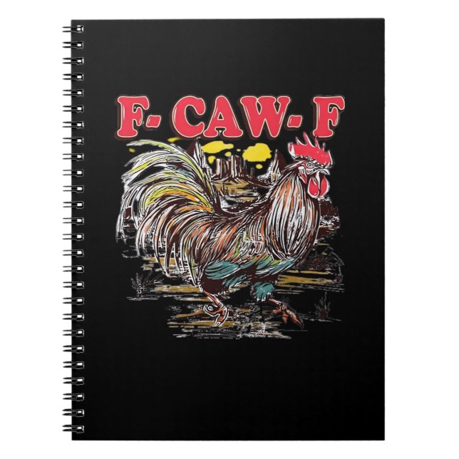 F-Caw-F Hei Hei Moana Rooster Classic Funny Graphi Notebook (Front)