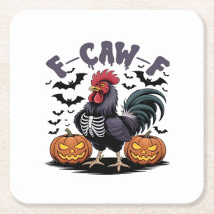 F-Caw-F Humour Crow Funny Gothic Square Paper Coaster
