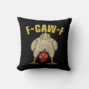 F-Caw-F Humour Gothic Crow Funny Aesthetic Style Cushion