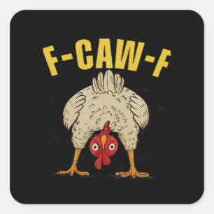 F-Caw-F Humour Gothic Crow Funny Aesthetic Style Square Sticker