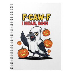 F-Caw-F I Mean Boo Funny Spooky Halloween Skull Notebook