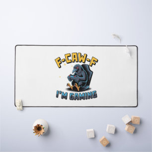 F-Caw-F I'm Gaming Funny Raven Crow Meme   Desk Mat