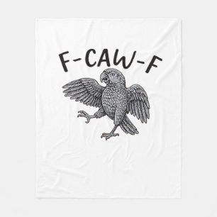 F Caw F Minimal Clean Design Fleece Blanket