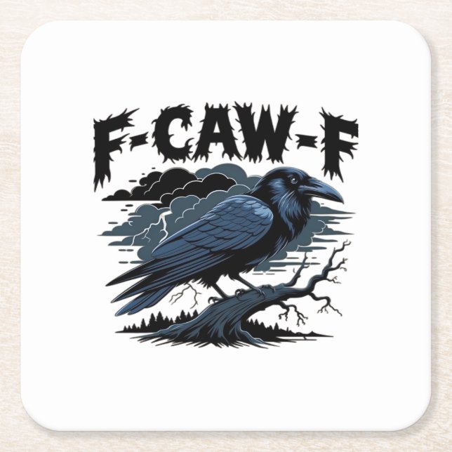 F-Caw-F Minimal Clean Design Square Paper Coaster (Front)
