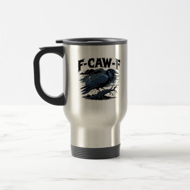 F-Caw-F Minimal Clean Design Travel Mug (Left)