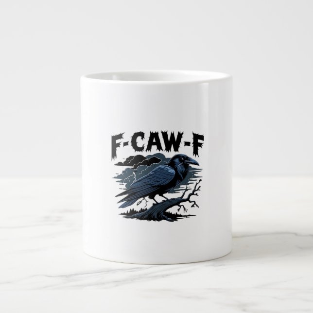 F-Caw-F Minimal Clean Large Coffee Mug (Front)