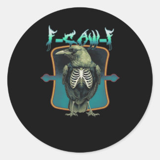F-Caw-F Minimal Design Classic Round Sticker