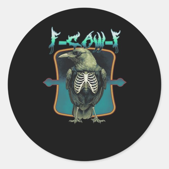 F-Caw-F Minimal Design Classic Round Sticker (Front)