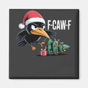 F-caw-f Raven Crow Xmas Tree Christmas Raven Magnet