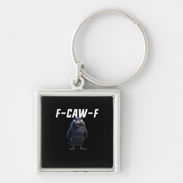 F-Caw-F Raven Funny Raven F-Caw-F Gear Creative St Key Ring (Front)