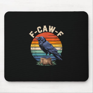 F-Caw-F Raven Moon Gothic Halloween Crow Bird Love Mouse Pad