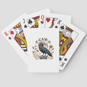 F-Caw-F Raven Moon Gothic Halloween Crow Bird Love Playing Cards