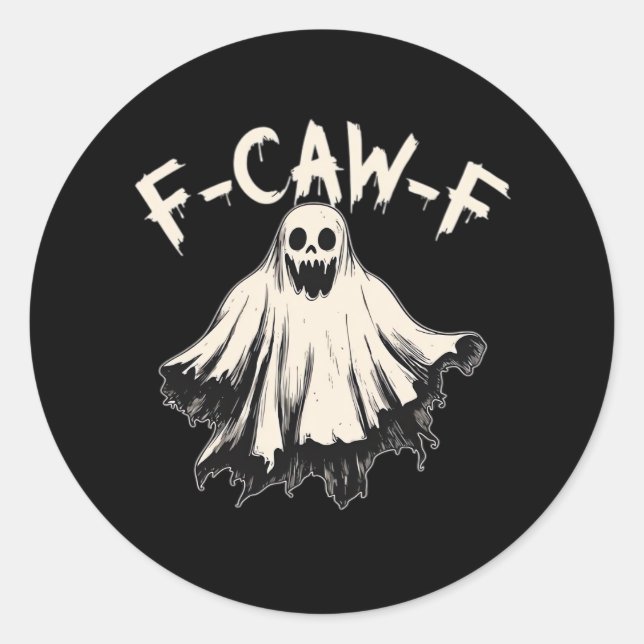 F-Caw-F Raven Retro Classic Classic Round Sticker (Front)