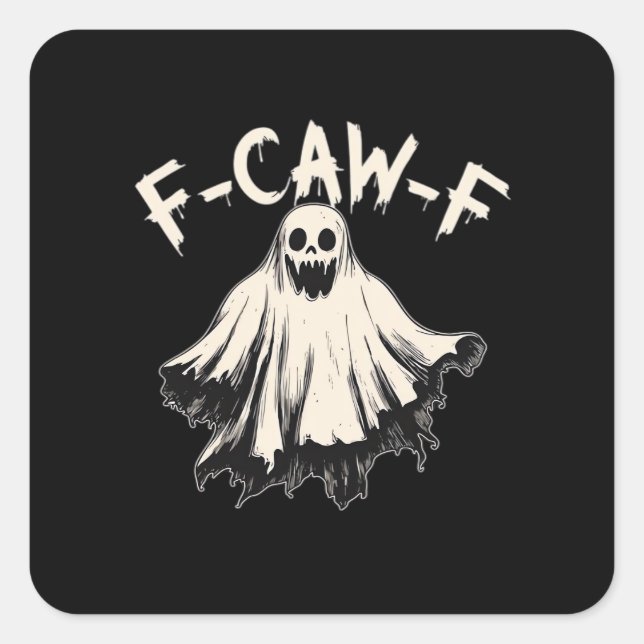 F-Caw-F Raven Retro Classic Square Sticker (Front)