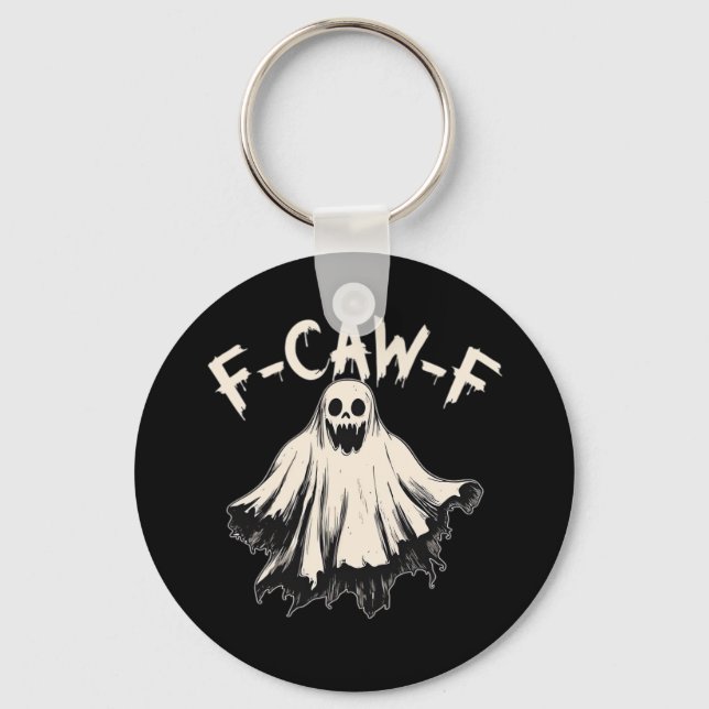 F Caw F Raven Retro Classic Style Key Ring (Front)