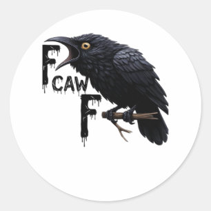 F Caw F Retro Classic Classic Round Sticker