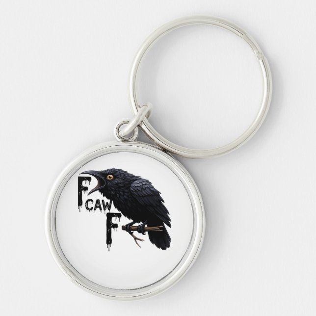 F Caw F Retro Classic Key Ring (Front)