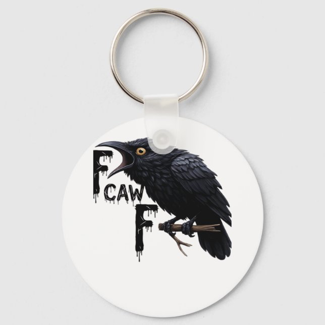 F Caw F Retro Classic Key Ring (Front)