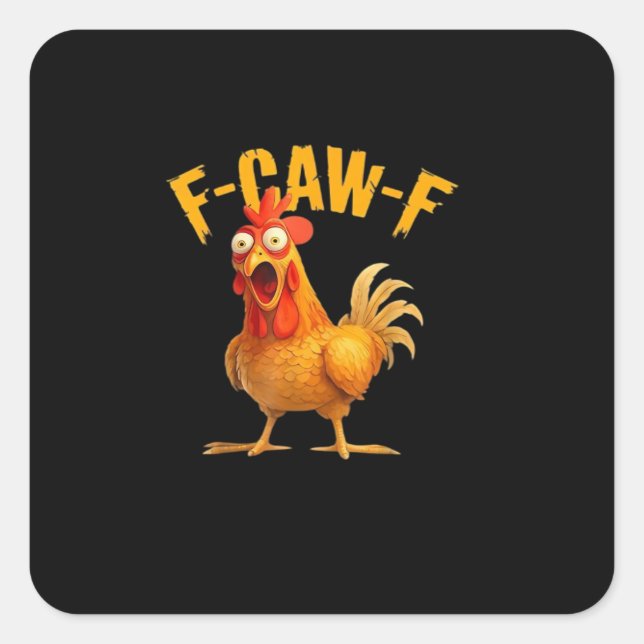 F-Caw-F Retro Classic Square Sticker (Front)