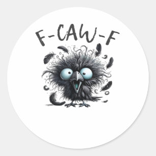 F Caw F Retro Classic Style Round Sticker