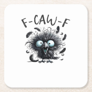 F Caw F Retro Classic Style Square Paper Coaster