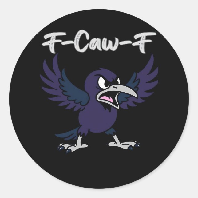F-Caw-F Retro Graphic Classic Round Sticker (Front)