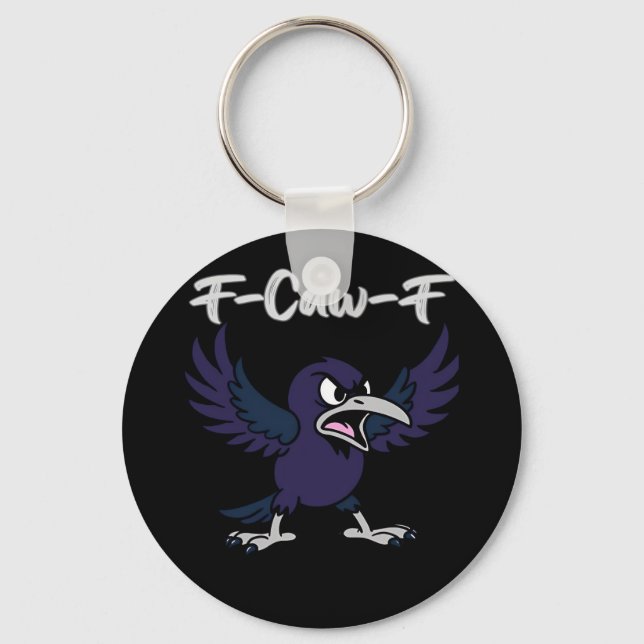 F-Caw-F Retro Graphic Key Ring (Front)