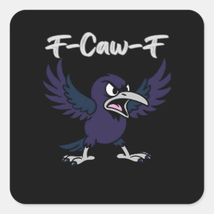 F-Caw-F Retro Graphic Square Sticker