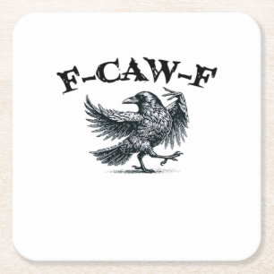 F-Caw-F Retro Style Square Paper Coaster