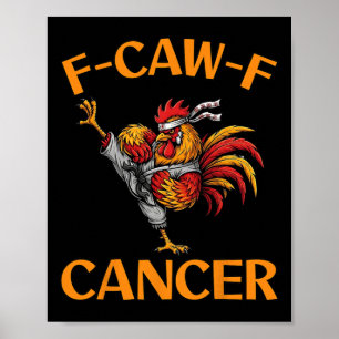 F-caw-f Rooster Meme Funny Chicken Humour Joke Fca Poster