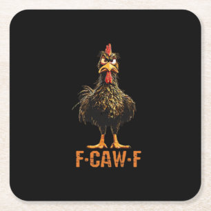 F-Caw-F Simple Clean Square Paper Coaster