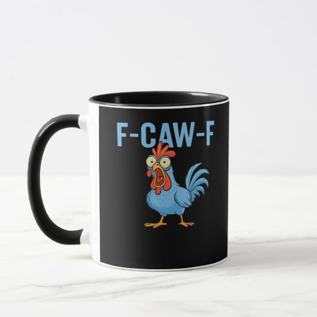 F-Caw-F Swearing Chicken Classic Retro Style Mug (Left)