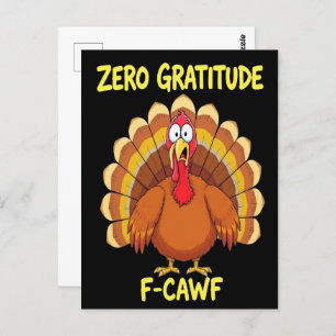 F-Caw-F Thanksgiving Turkey Cawing 2025-2026 Postcard