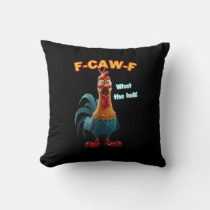 F-Caw-F The Funny Chicken Humour F-Caw-F Rooster Cushion