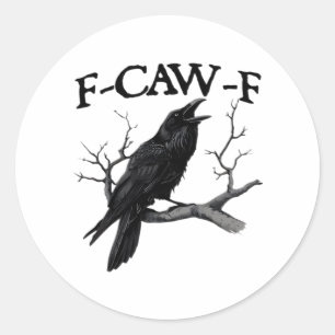 F Caw F Vintage Graphic Classic Classic Round Sticker