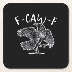 F-Caw-F Vintage Style Square Paper Coaster