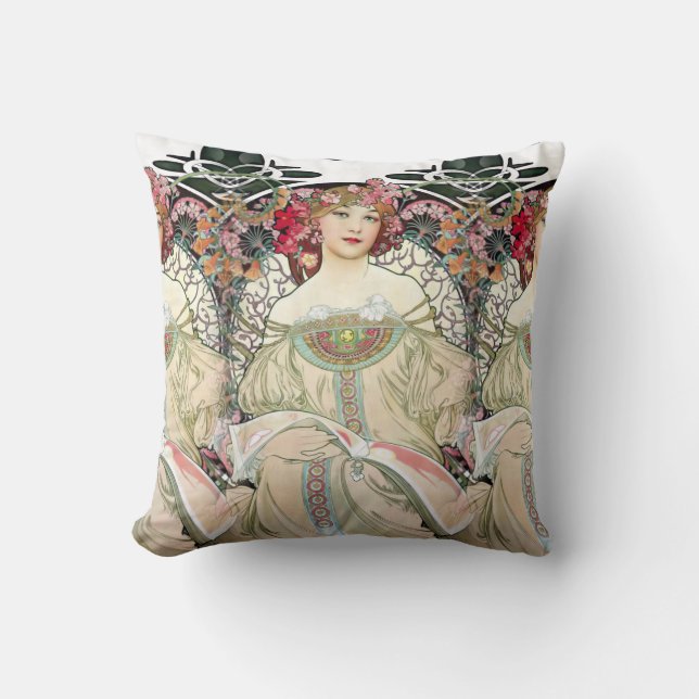 F. Champenois Imprimeur-Éditeur by Alfons Mucha Cushion (Front)