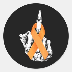 F%ck Leukaemia Cancer Middle Finger Leukaemia Awar Classic Round Sticker