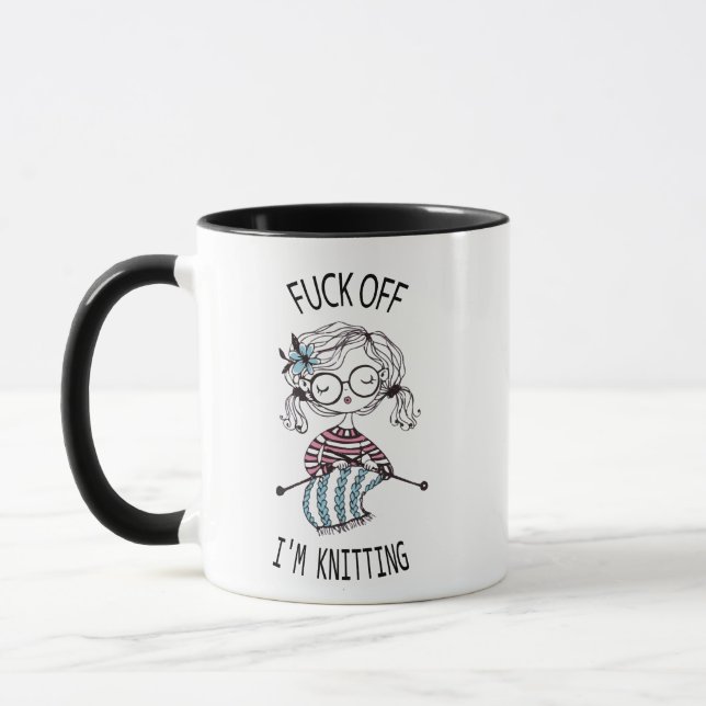 F*ck Off I'm Knitting,Funny Sewing,Profanity Gift Mug (Left)