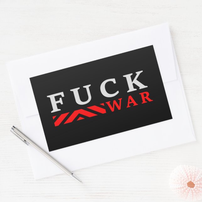 F@ck war no war rectangular sticker (Envelope)