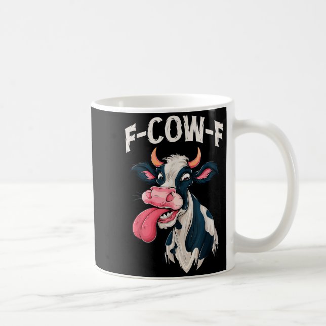 F-cow-f Funny Meme Fcowf Cow Men Women  Coffee Mug (Right)