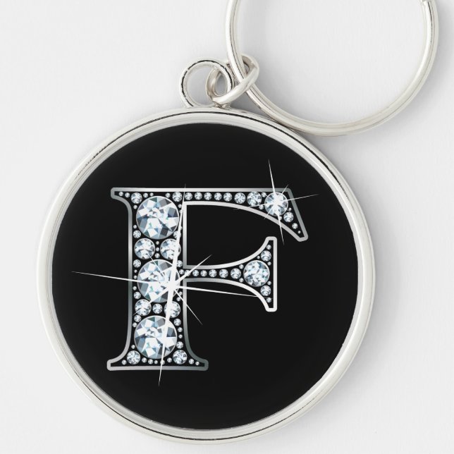"F" Diamond Bling Keychain (Front)