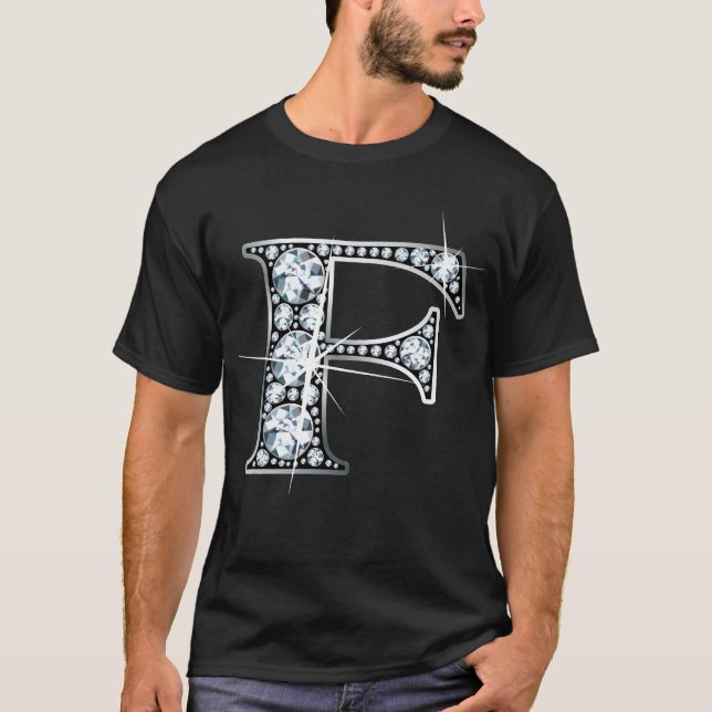 "F" Faux-"Diamond Bling" T-Shirt (Front)