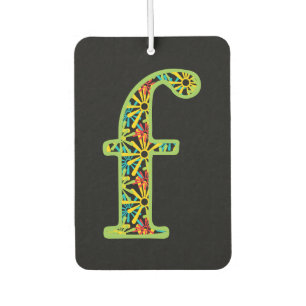 F floral flower blossoms vines petals plant bloom car air freshener