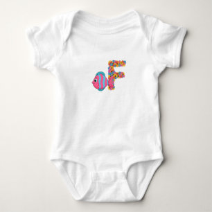 F for fish baby bodysuit
