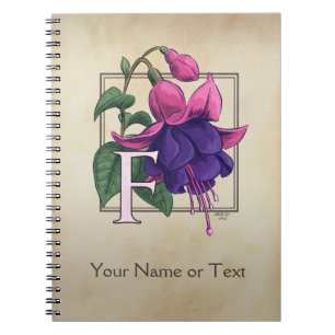 F for Fuchsia Personalised Monogram Spiral Notebook
